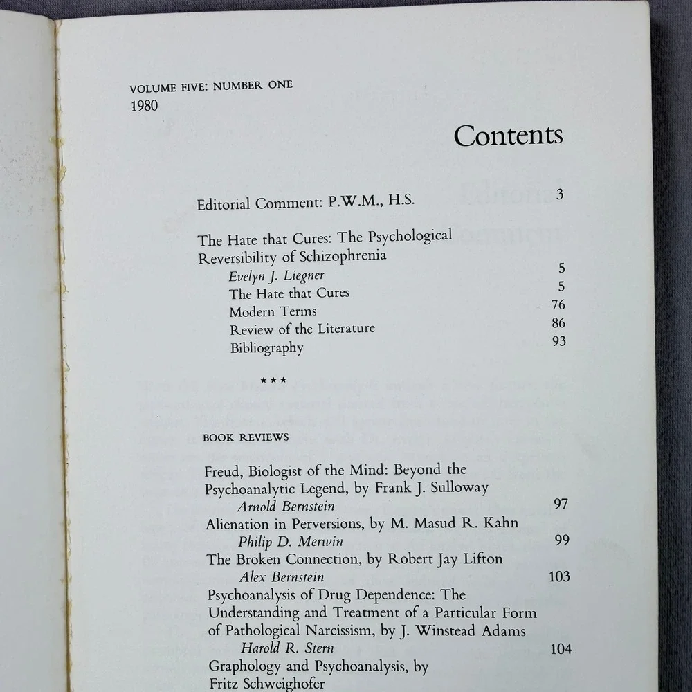Modern Psychoanalysis Vol 5 No 1 Evelyn Liegner SoftBook 1980 Psychology Journal